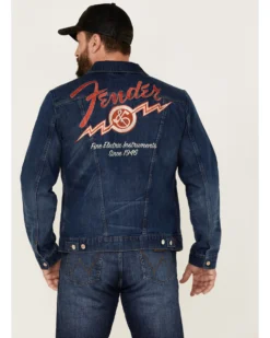 Wrangler X Fender Men's Cowboy Rockstar Patch Denim Jacket -Men's Western Denim Store 2000362151 402 P4
