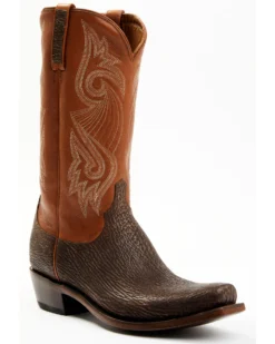 Lucchese Men's Exotic Shark Cowhide Western Boots - Square Toe -Men's Western Denim Store 2000364797 200 P1
