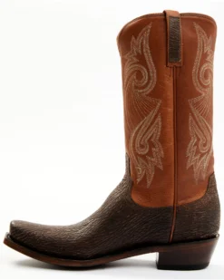 Lucchese Men's Exotic Shark Cowhide Western Boots - Square Toe -Men's Western Denim Store 2000364797 200 P3