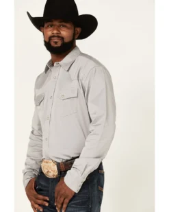 Blue Ranchwear Men's Twill Long Sleeve Snap Western Workshirt