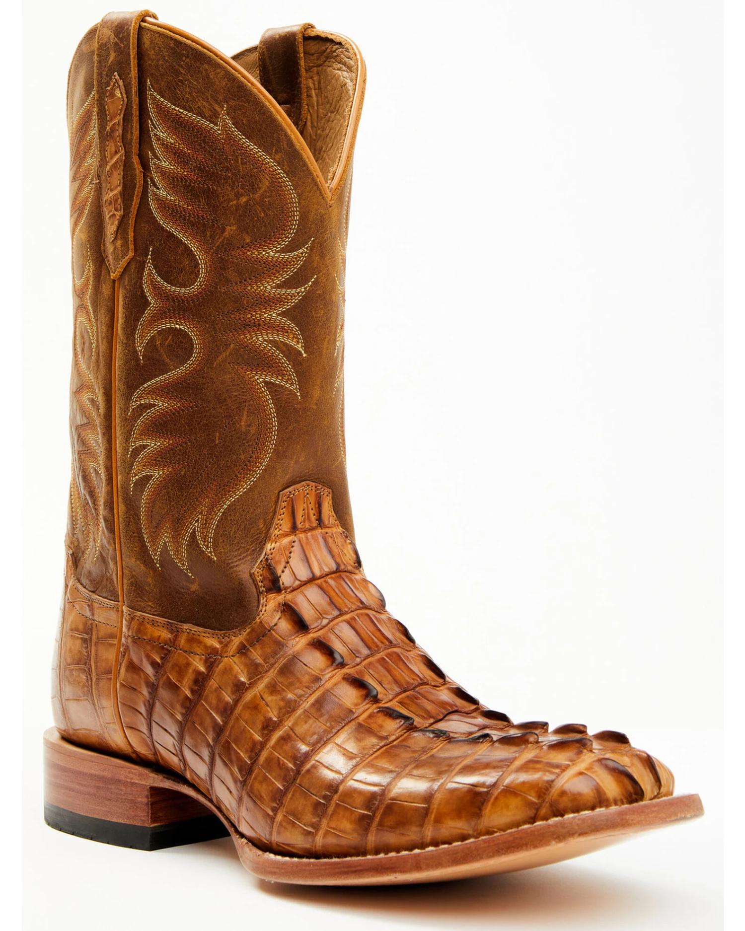 Cody James Men's Caiman Cognac 12" Exotic Western Boots - Broad Square Toe 4 Cody James Men's Caiman Cognac 12" Exotic Western Boots - Broad Square Toe - Image 4