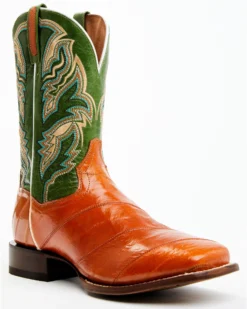 Dan Post Men's Camel Eel Exotic Western Boots - Broad Square Toe -Men's Western Denim Store 2000366812 900 P1