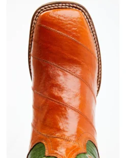Dan Post Men's Camel Eel Exotic Western Boots - Broad Square Toe -Men's Western Denim Store 2000366812 900 P6