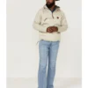 Kimes Ranch Men's Any-Day Sand 1/4 Zip Front Hooded Pullover
