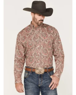 Stetson Men's Paisley Print Long Sleeve Button Down Western Shirt -Men's Western Denim Store 2000370662 600 P1