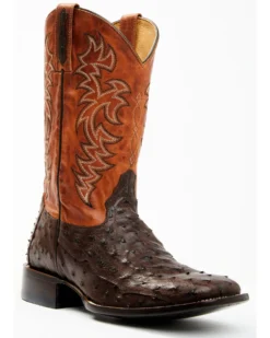 Cody James Men's Sienna Genuine Ostrich Exotic Western Boots - Broad Square Toe -Men's Western Denim Store 2000371861 200 P1