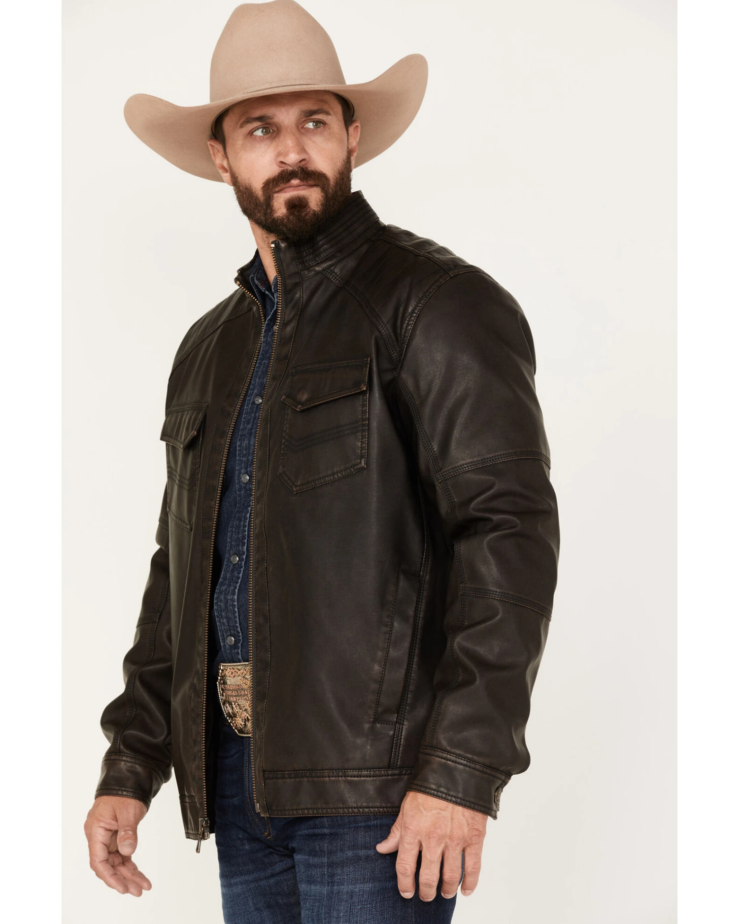 Cody James Men's Houston Distressed Moto Jacket - Big & Tall 3 Cody James Men's Houston Distressed Moto Jacket - Big & Tall - Image 3