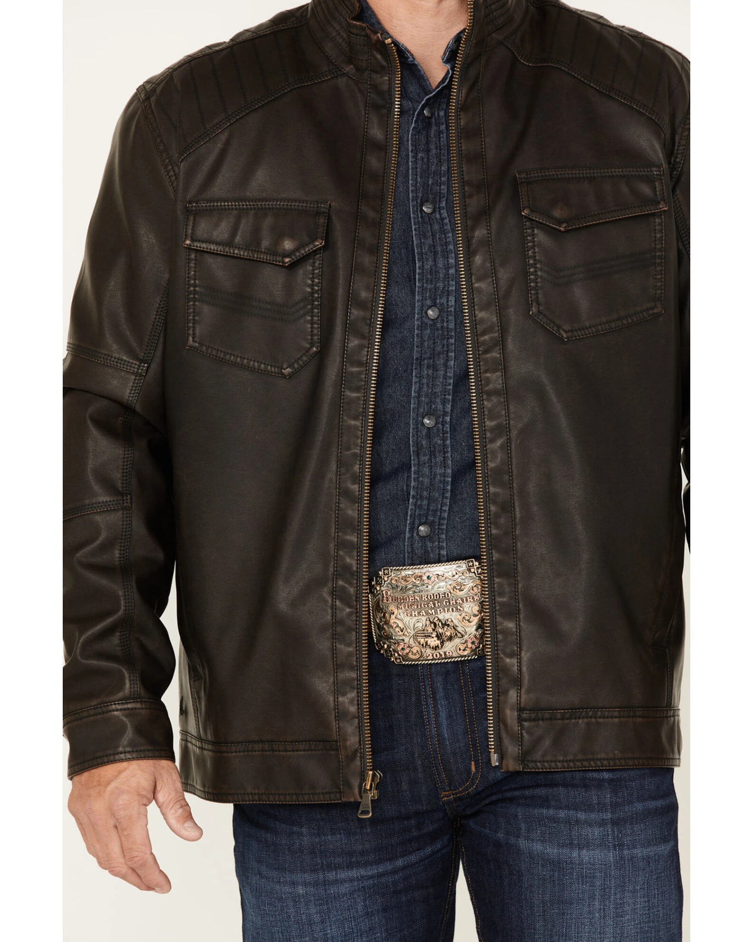 Cody James Men's Houston Distressed Moto Jacket - Big & Tall 1 Cody James Men's Houston Distressed Moto Jacket - Big & Tall