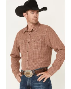 Blue Ranchwear Men's Gingham Print Short Sleeve Snap Work Western Shirt -Men's Western Denim Store 2000374162 600 P2