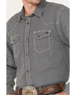 Blue Ranchwear Men's Gingham Print Work Pearl Snap Western Shirt -Men's Western Denim Store 2000374163 022 P3
