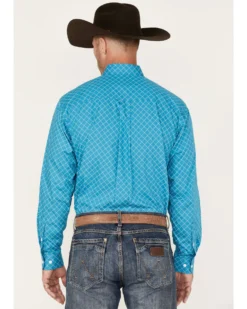 Cinch Men's All-Over Diamond Print Button Down Western Shirt -Men's Western Denim Store 2000375241 400 P4