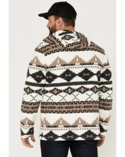 Powder River Outfitters Men's 1/4 Zip Southwestern Print Hooded Sweatshirt