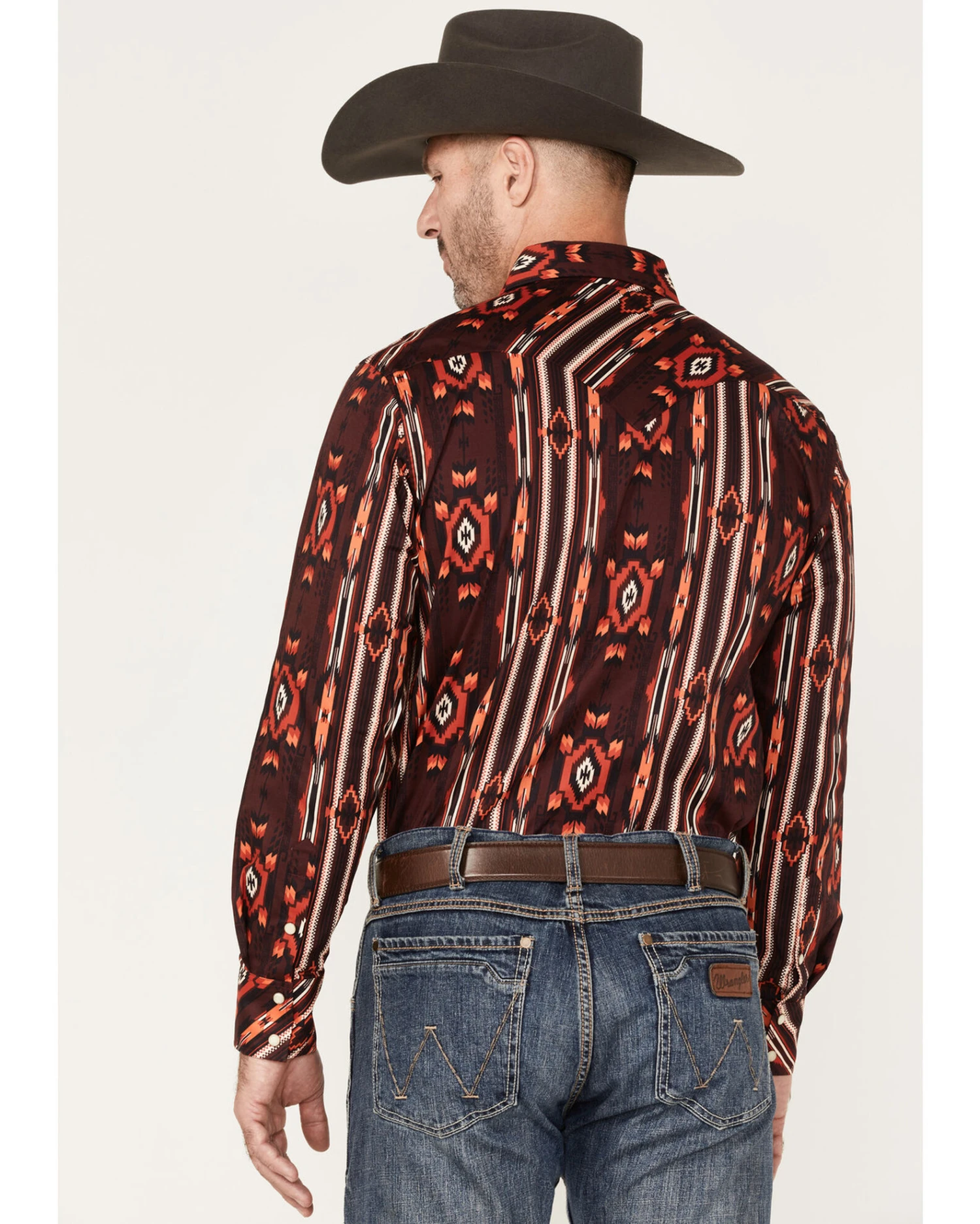 Rock & Roll Denim Men's Southwestern Stripe Stretch Long Sleeve Pearl Snap Shirt 1 Rock & Roll Denim Men's Southwestern Stripe Stretch Long Sleeve Pearl Snap Shirt