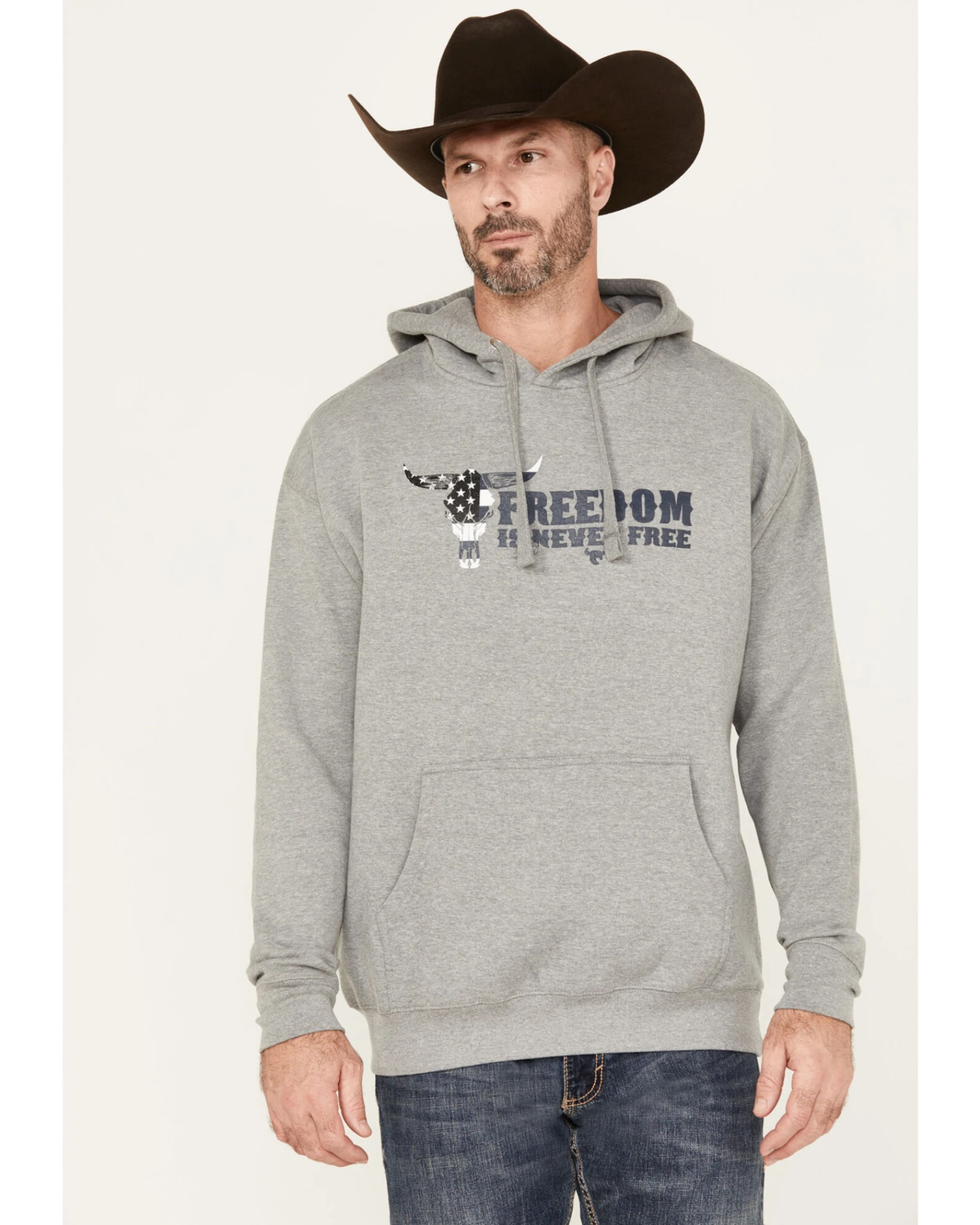 Cowboy Hardware Men's Freedom Is Never Free Graphic Hooded Sweatshirt 1 Cowboy Hardware Men's Freedom Is Never Free Graphic Hooded Sweatshirt