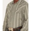 Blue Ranchwear Men's Striped Long Sleeve Pearl Snap Work Shirt
