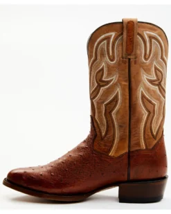 Dan Post Men's Hand Ostrich Quill Exotic Western Boots - Medium Toe -Men's Western Denim Store 2000381786 235 P3