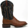 Dan Post Men's 11" Bay Apache Hand Quill Ostrich Exotic Western Boots - Broad Square Toe