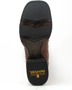 Dan Post Men's 11" Bay Apache Hand Quill Ostrich Exotic Western Boots - Broad Square Toe -Men's Western Denim Store 2000381789 201 P7