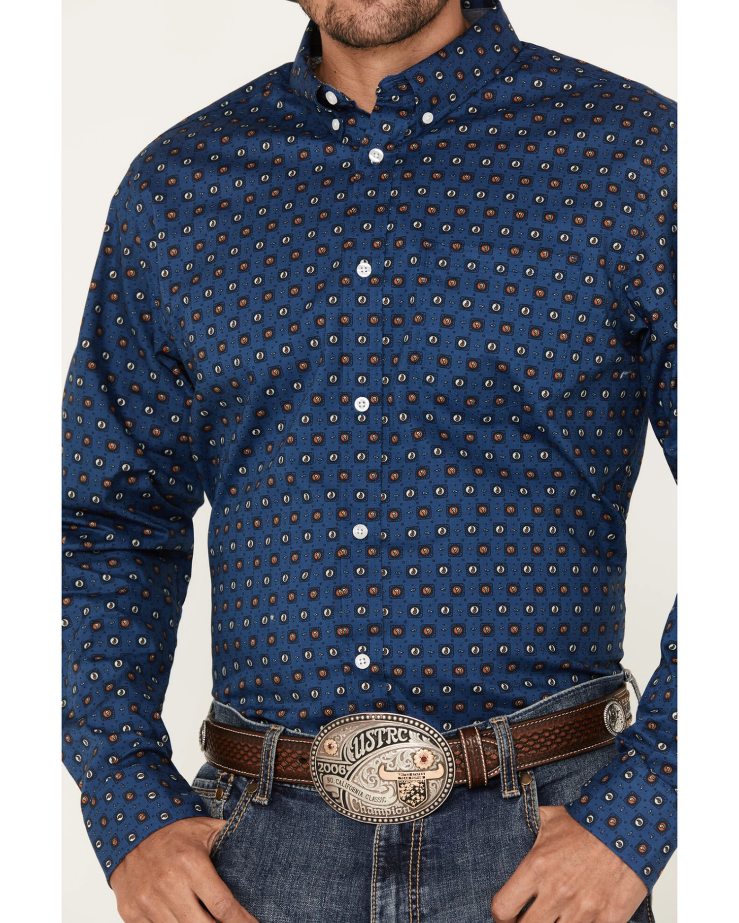 Cody James Men's 2nd Round Geo Print Long Sleeve Button-Down Western Shirt 1 Cody James Men's 2nd Round Geo Print Long Sleeve Button-Down Western Shirt