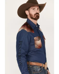 Wrangler Men's Pendleton Long Sleeve Western Work Shirt -Men's Western Denim Store 2000384600 415 P2