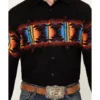Panhandle Men's Southwestern Border Long Sleeve Western Snap Shirt