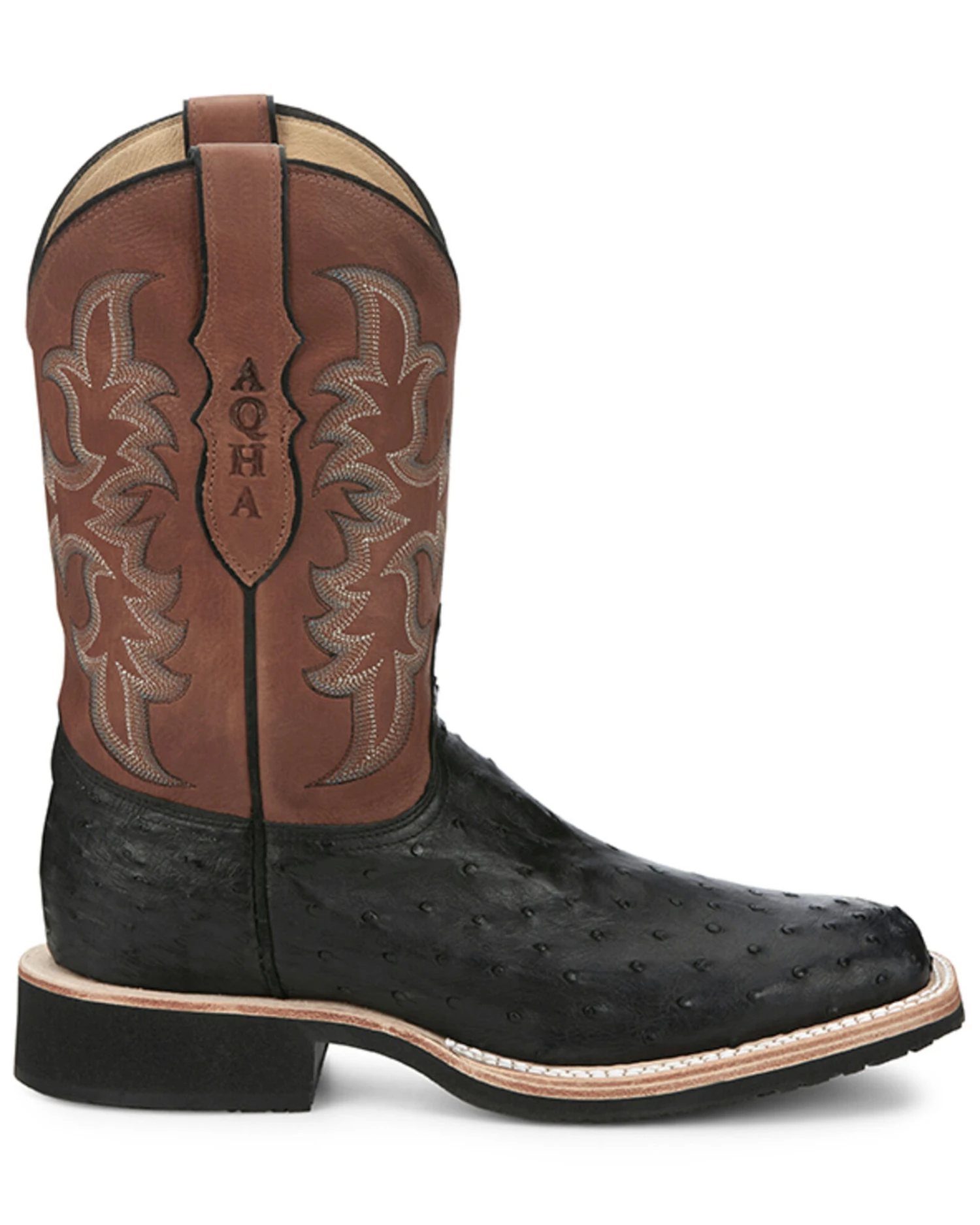 Justin Men's Drover Exotic Full Quill Ostrich Western Boots - Broad Square Toe 2 Justin Men's Drover Exotic Full Quill Ostrich Western Boots - Broad Square Toe - Image 2