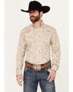 Stetson Men's Paisley Print Long Sleeve Button Down Western Shirt -Men's Western Denim Store 2000385713 281 P1
