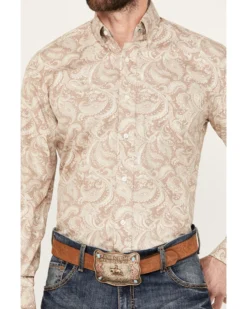 Stetson Men's Paisley Print Long Sleeve Button Down Western Shirt