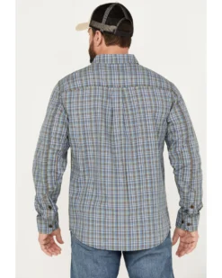 Brothers & Sons Men's Wewoka Plaid Print Long Sleeve Button-Down Western Shirt -Men's Western Denim Store 2000386090 400 P4