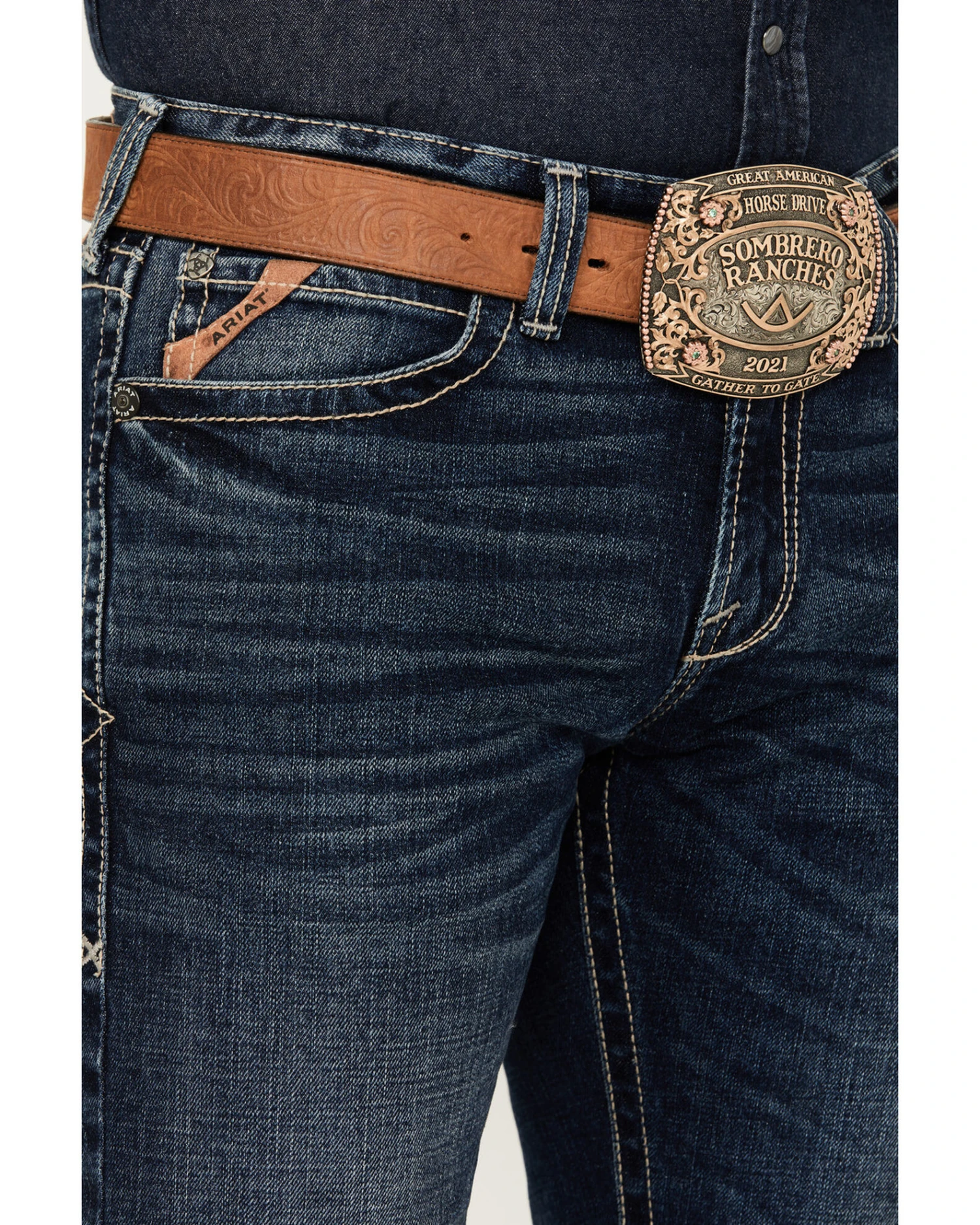 Ariat Men's M7 Graysill Dark Wash Stretch Slim Straight Denali Jeans 2 Ariat Men's M7 Graysill Dark Wash Stretch Slim Straight Denali Jeans - Image 2