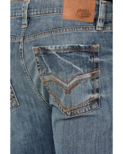 Moonshine Spirit Men's Daybreak Light Wash Slim Straight Stretch Denim Jeans -Men's Western Denim Store 2000387110 412 P4