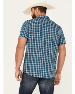 Brothers & Sons Men's Rockport Plaid Short Sleeve Button-Down Western Shirt -Men's Western Denim Store 2000389187 401 P4