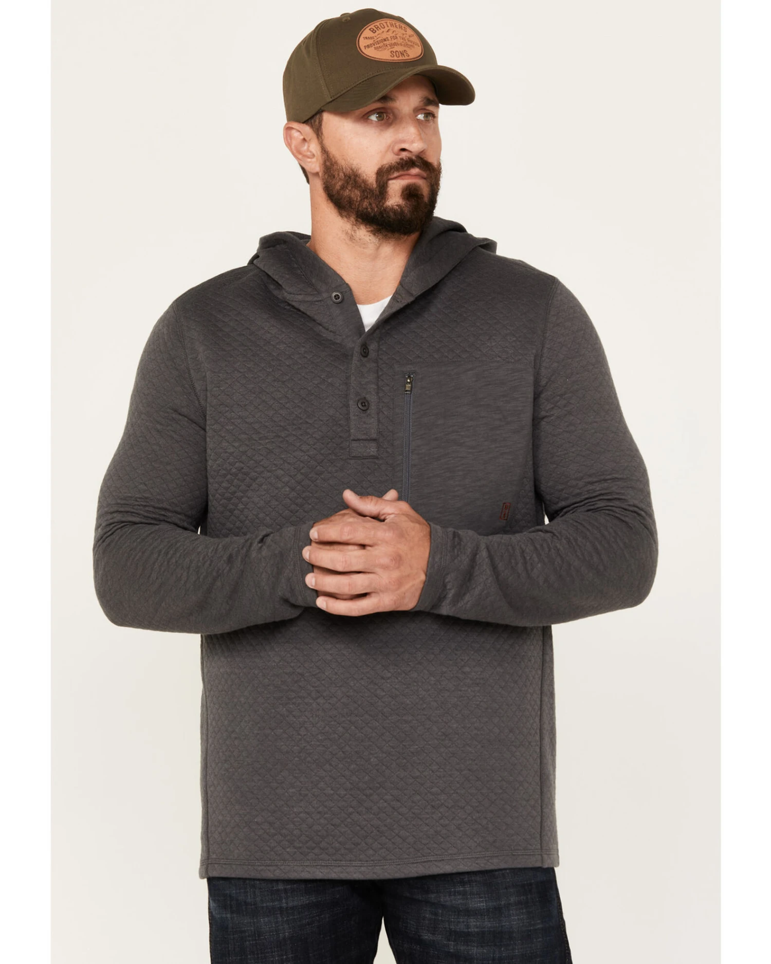 Brothers & Sons Men's Quilted Button-Down Hooded Pullover 2 Brothers & Sons Men's Quilted Button-Down Hooded Pullover - Image 2