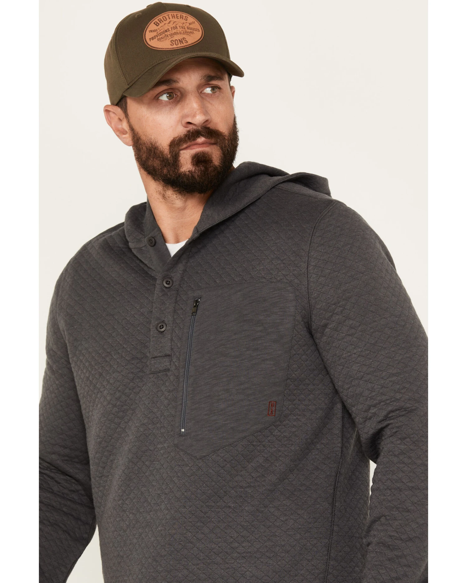 Brothers & Sons Men's Quilted Button-Down Hooded Pullover 4 Brothers & Sons Men's Quilted Button-Down Hooded Pullover - Image 4