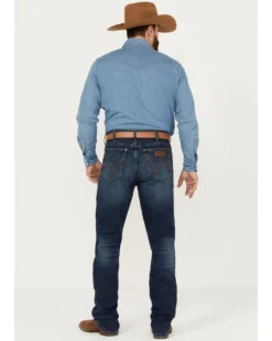 Wrangler Retro Men's Medium Wash Slim Straight Stretch Jeans -Men's Western Denim Store 2000394535 414 P3